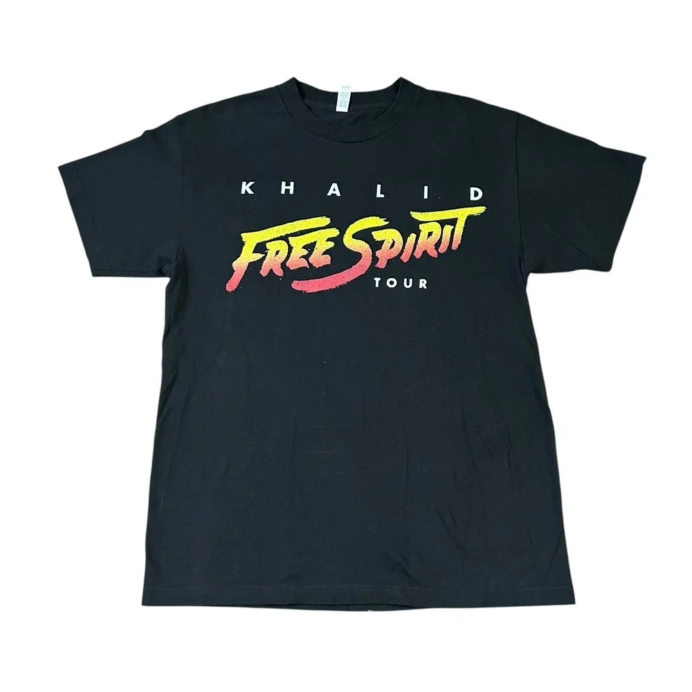Khalid Free‎ Spirit Tour T-Shirt Adult Size M Black Short Sleeve 2019